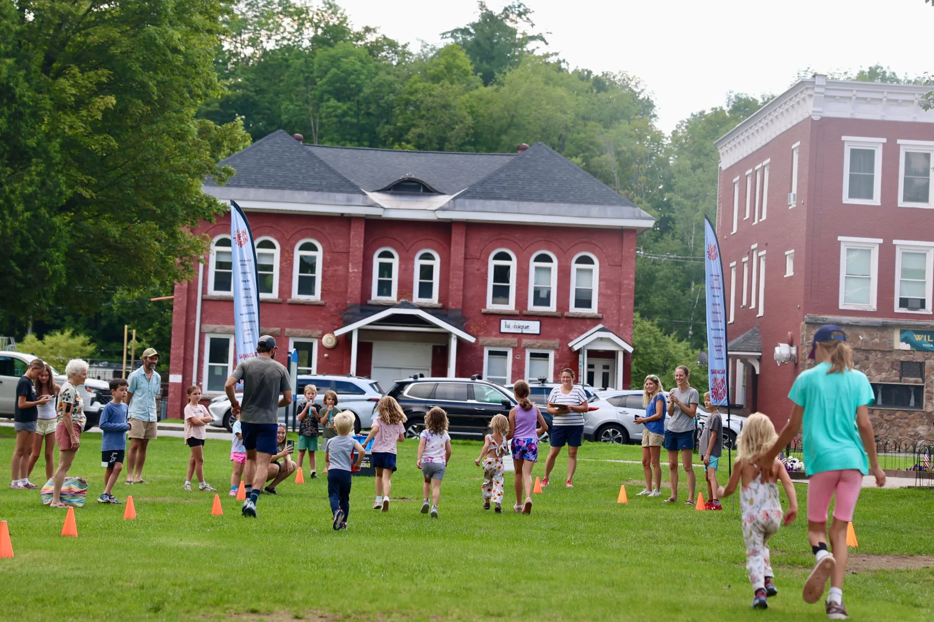 racers at the finish line