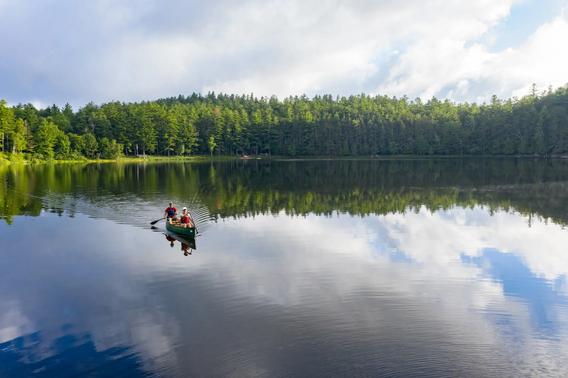 Paddling in the summer in Saranac Lake.