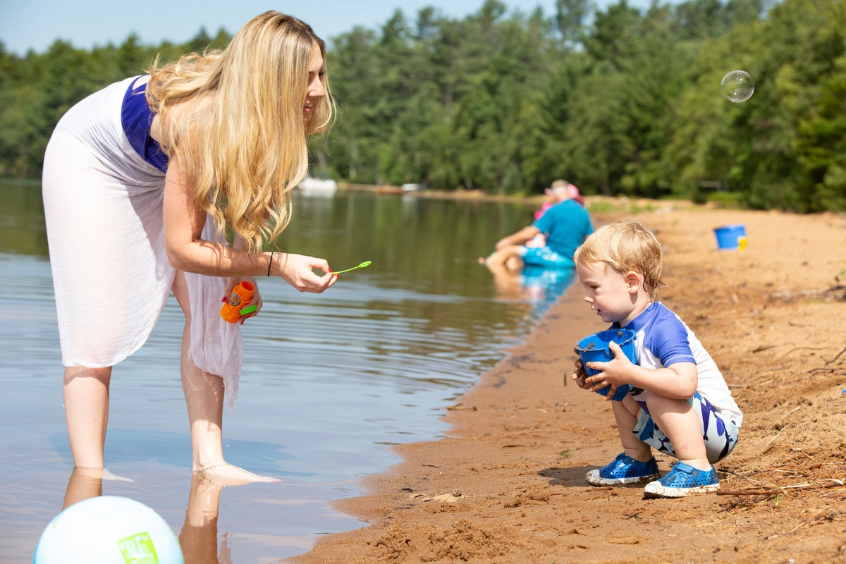 A little gem of a swimming beach at Lake Clear.