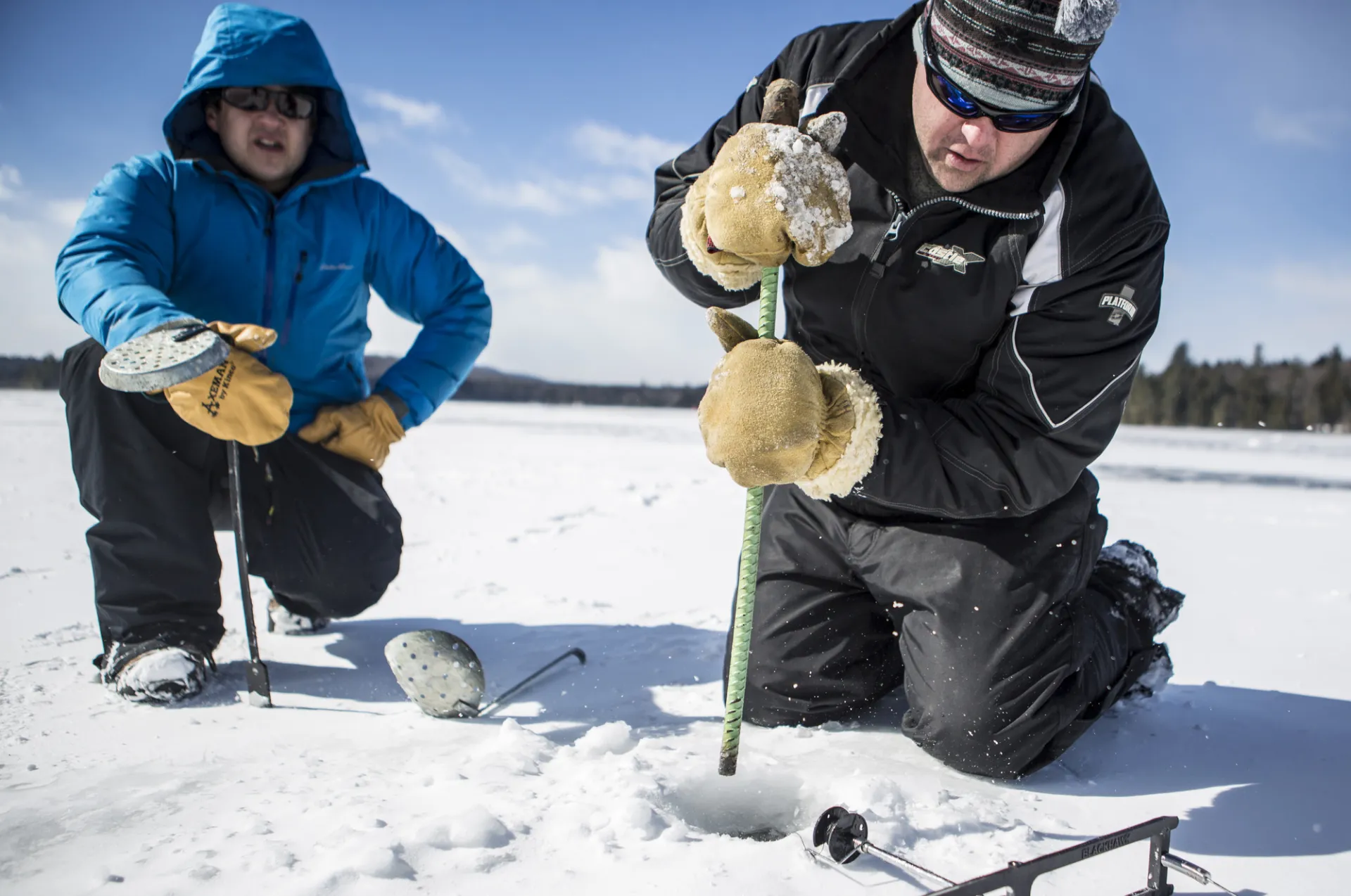 Two fishermen on Lake Colby