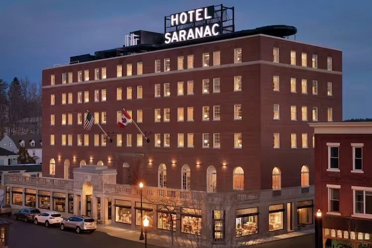 The exterior of Hotel Saranac.