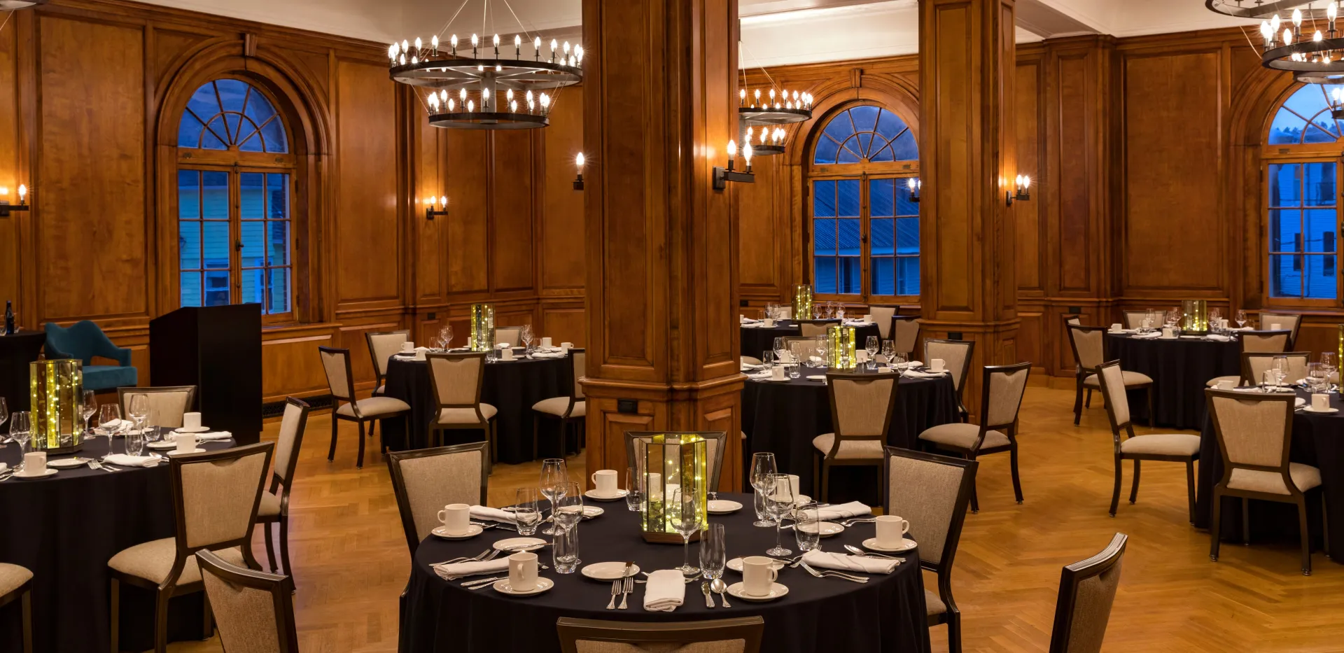 Hotel Saranac's grand ballroom meeting room