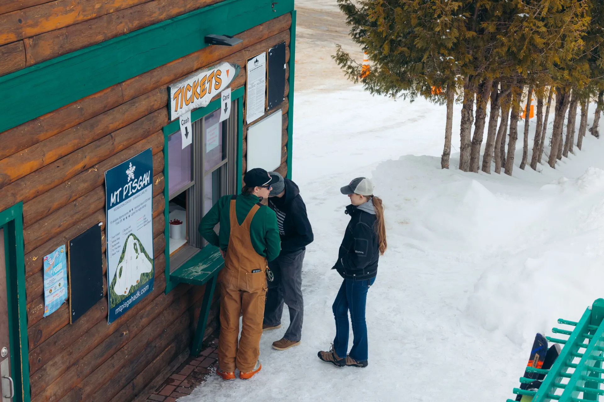Getting tickets at Mt. Pisgah.