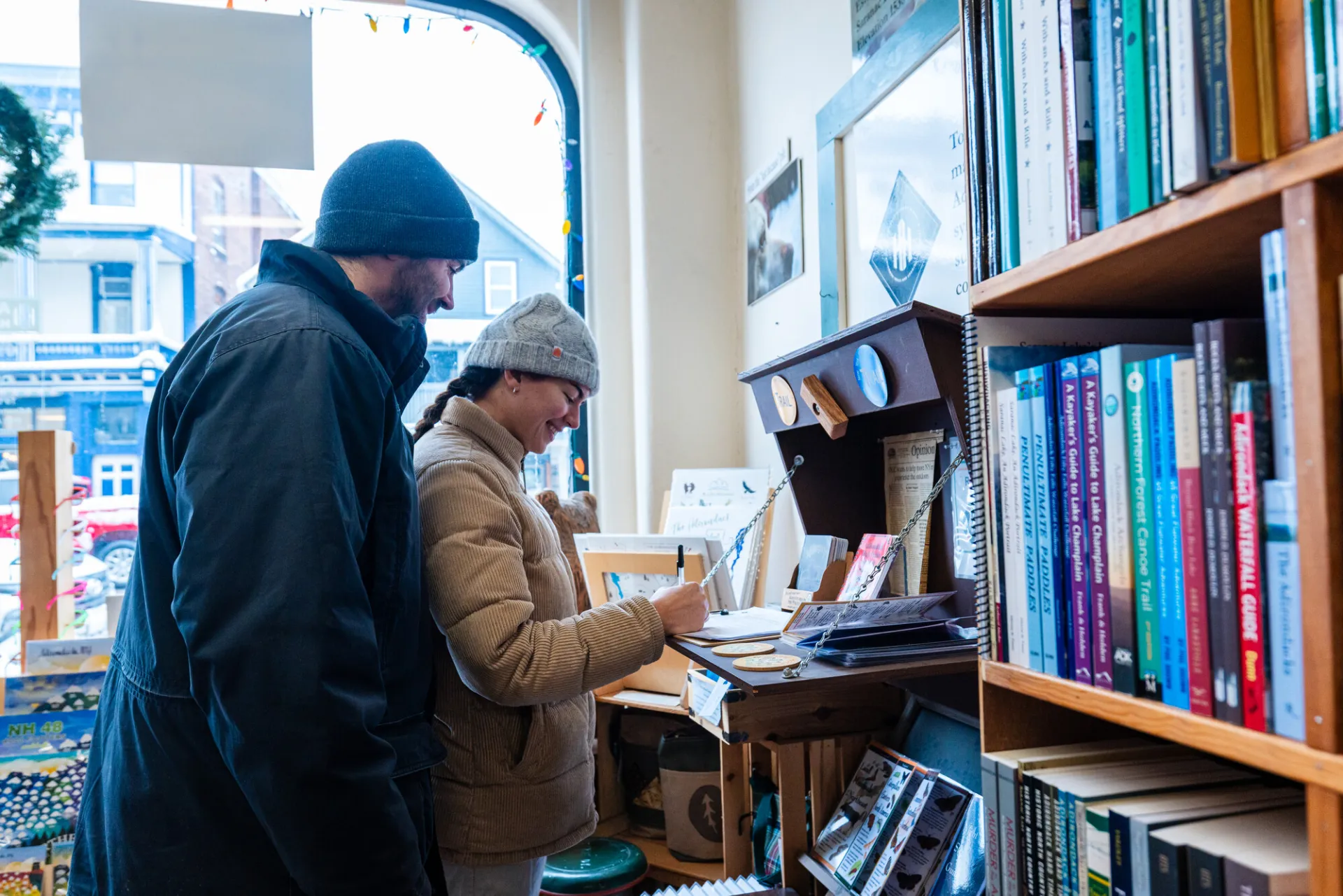 Shopping in Saranac Lake.