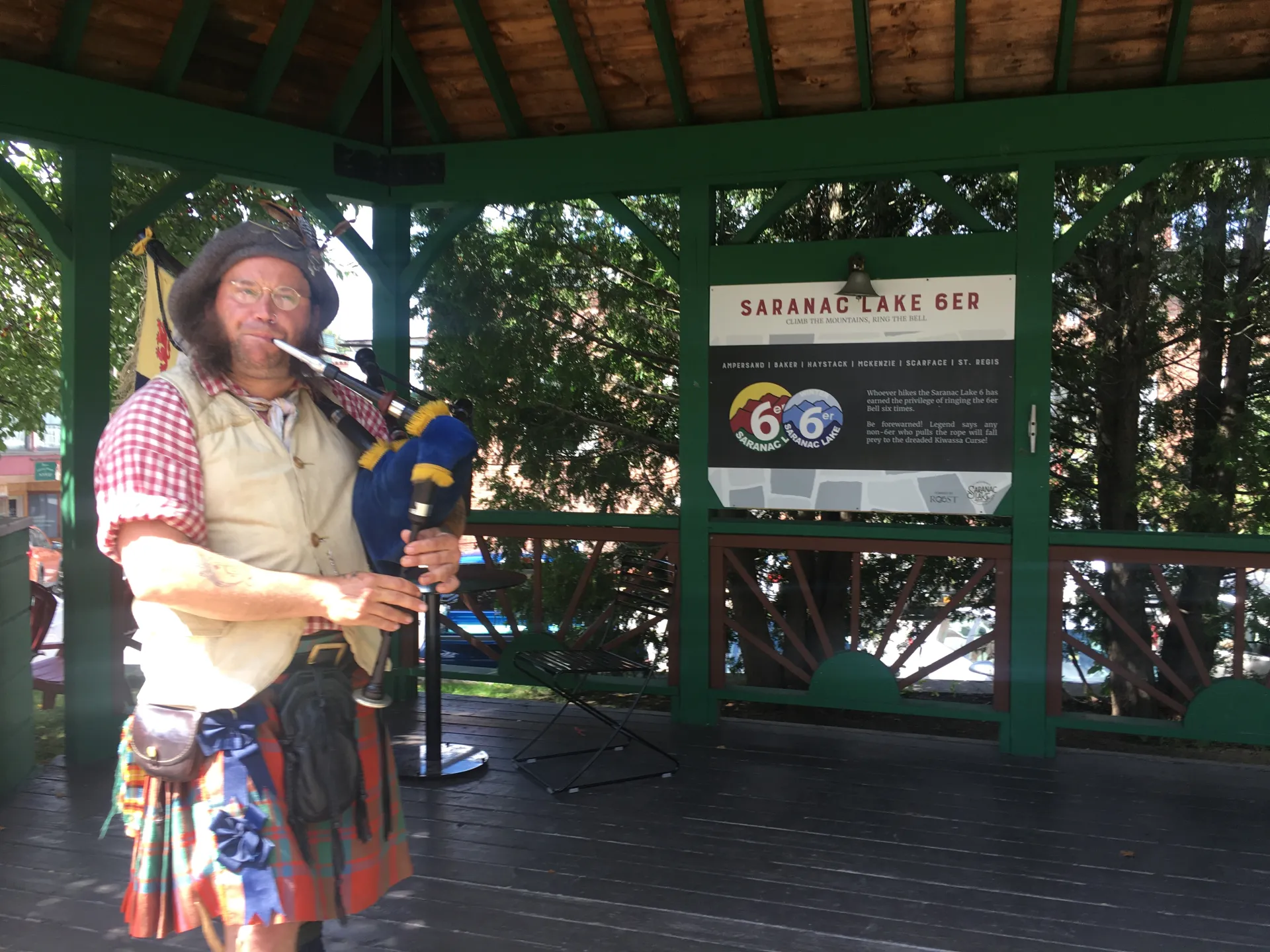 This is the bell to ring when you complete the 6ers. Bagpipe busker not included.