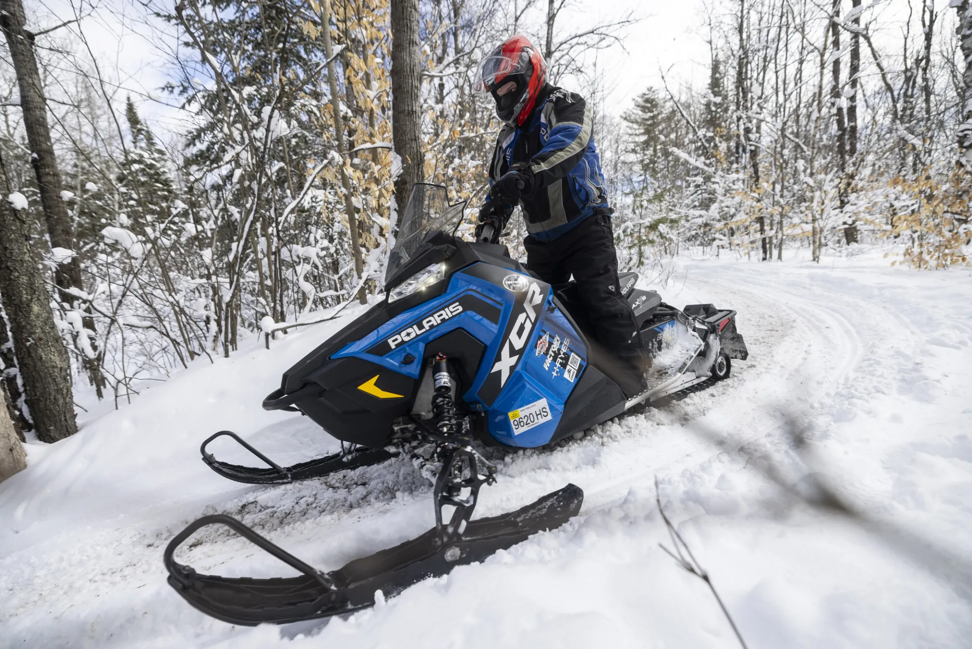 Snowmobiling in Saranac Lake.