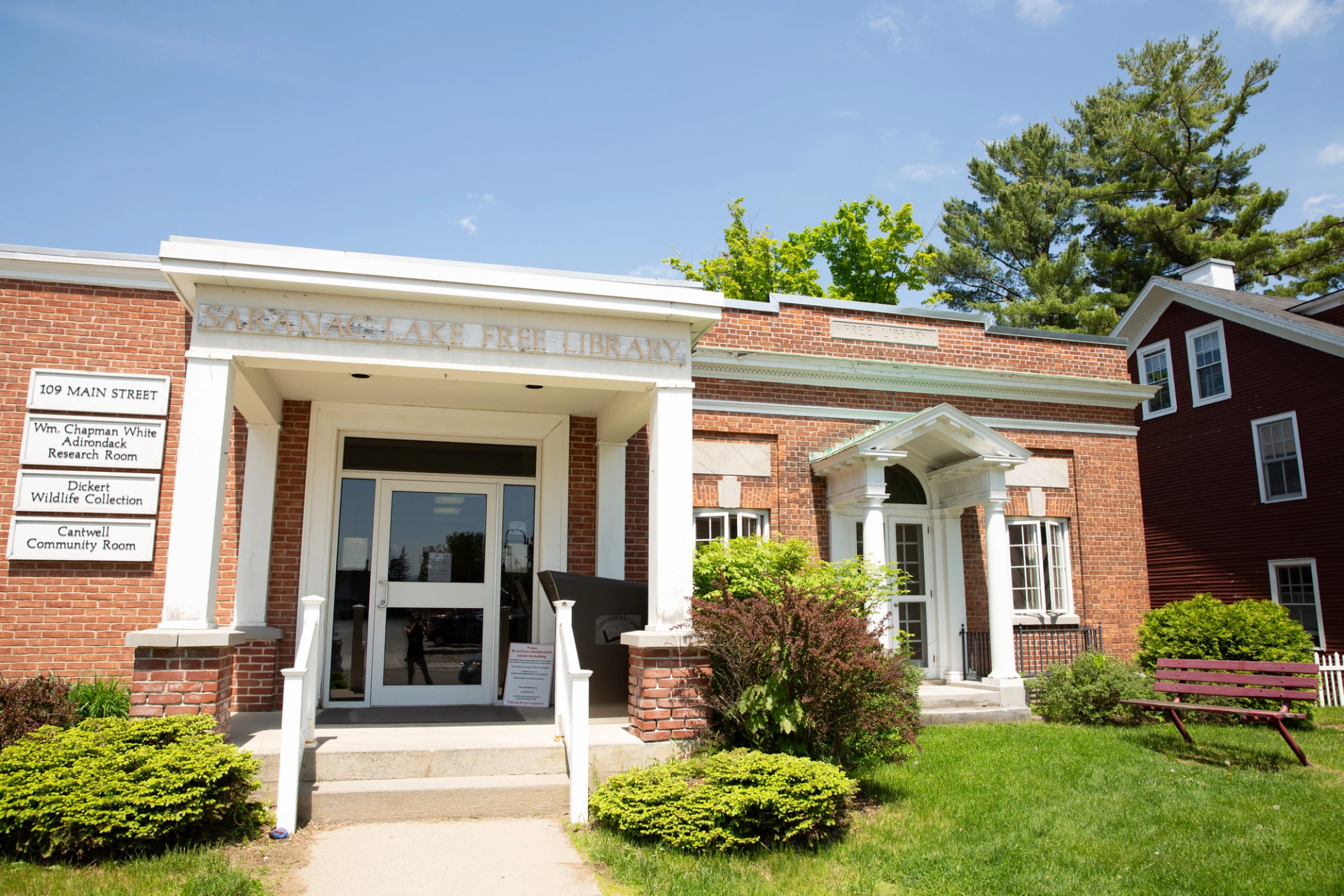 Exterior of Saranac Lake Free Library.