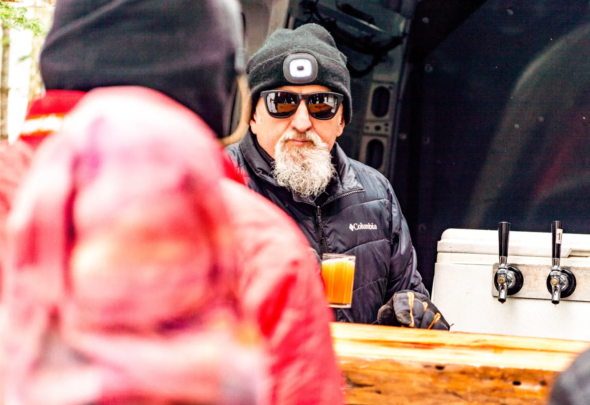 beer drinker sitting at table  