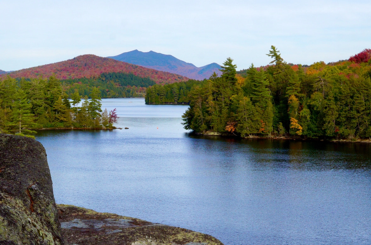 The Saranac Lake Chain in the fall.