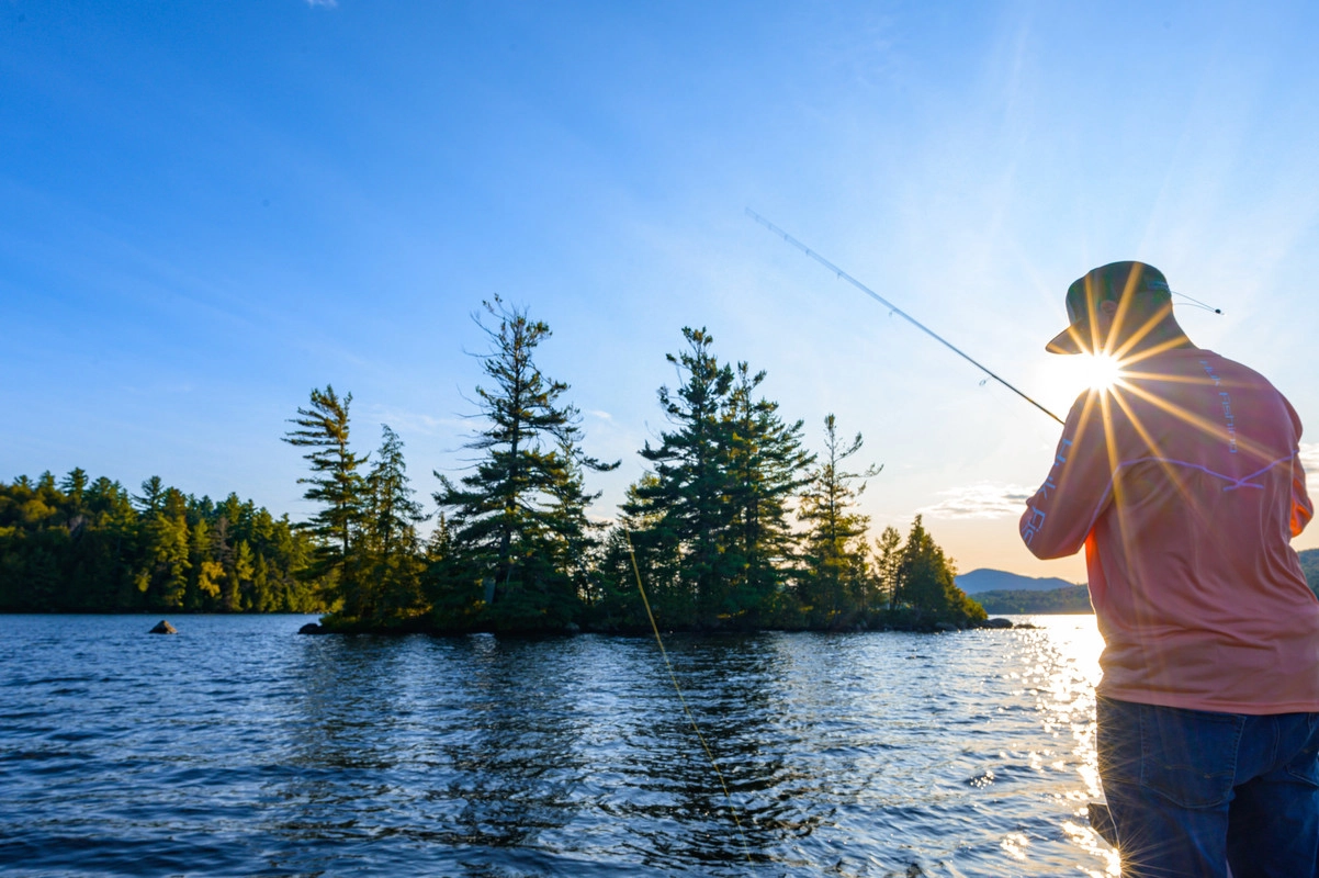 Fishing in Saranac Lake.