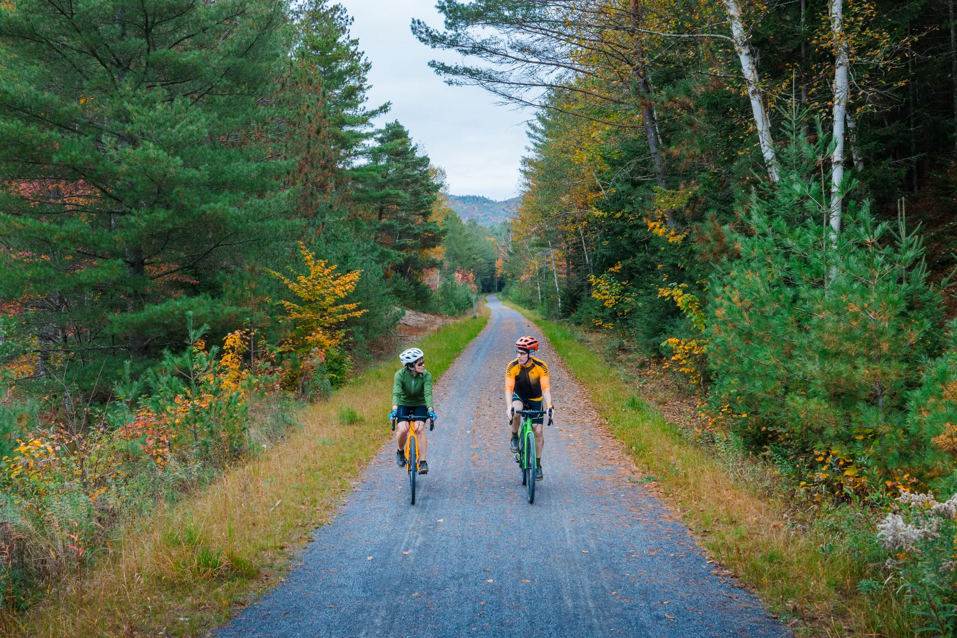 Cycling in the fall.