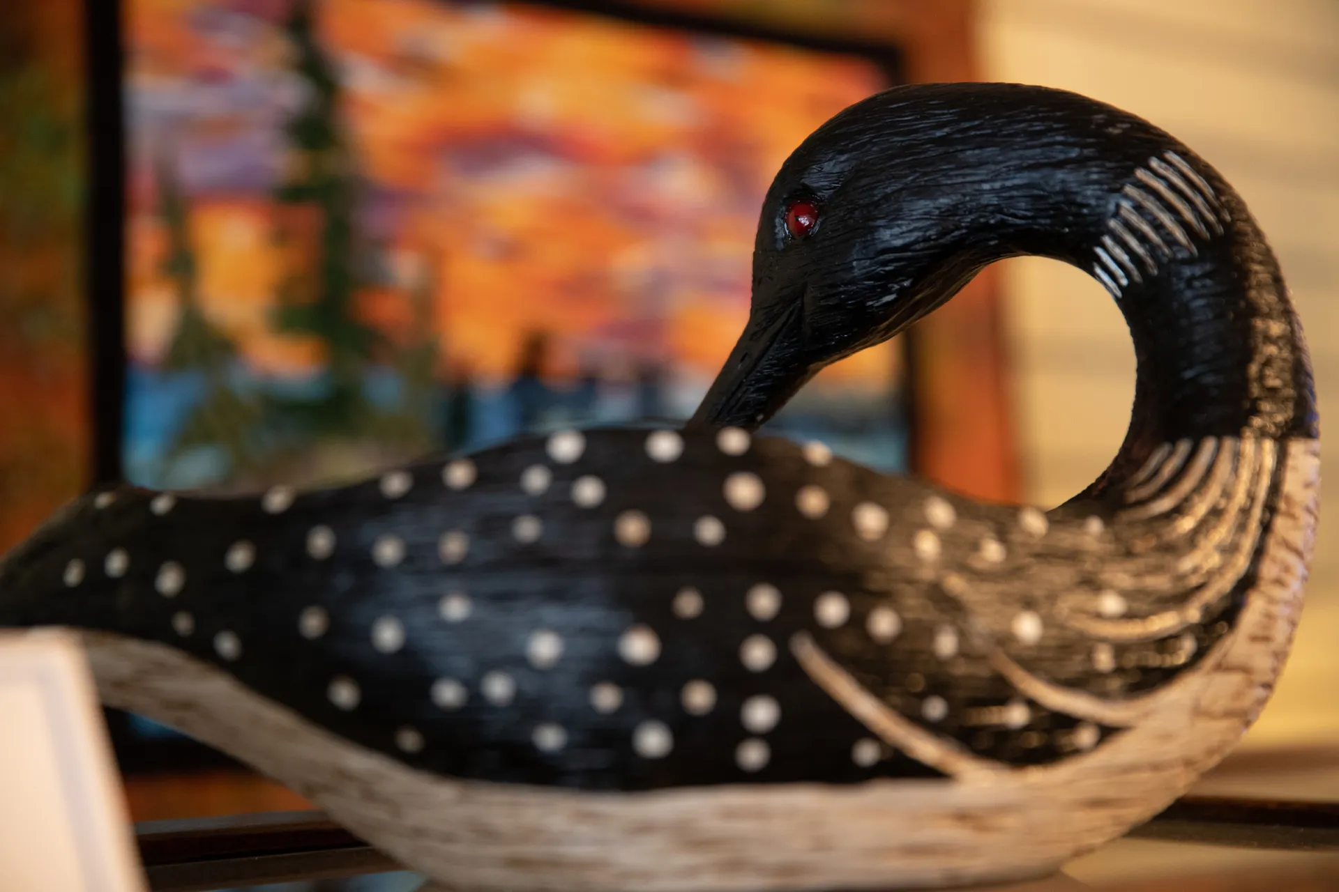 A loon figurine from a Saranac Lake antique shop.