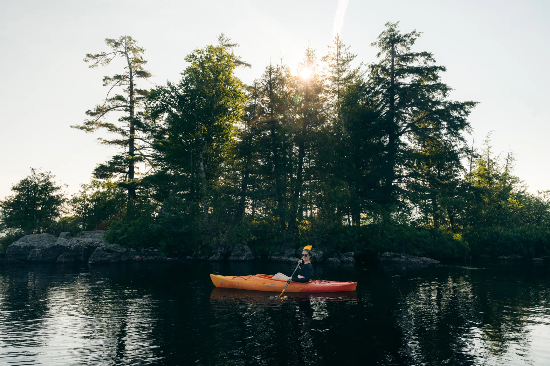 Paddling in Saranac Lake.