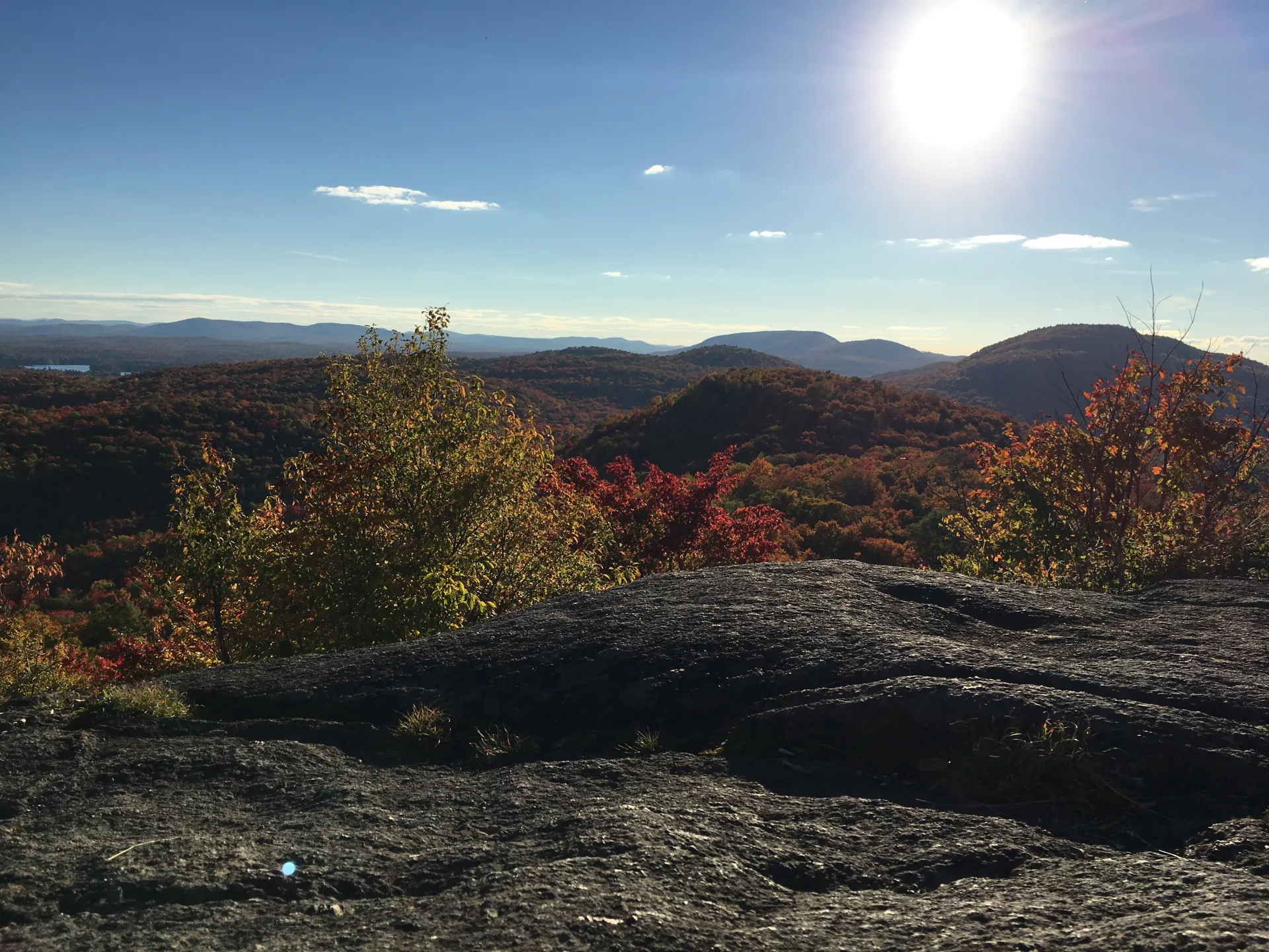 The rocky summit of Floodwood Mountain has open views like this.