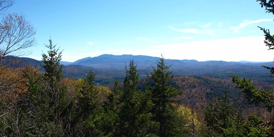 Hazy views atop a mountain