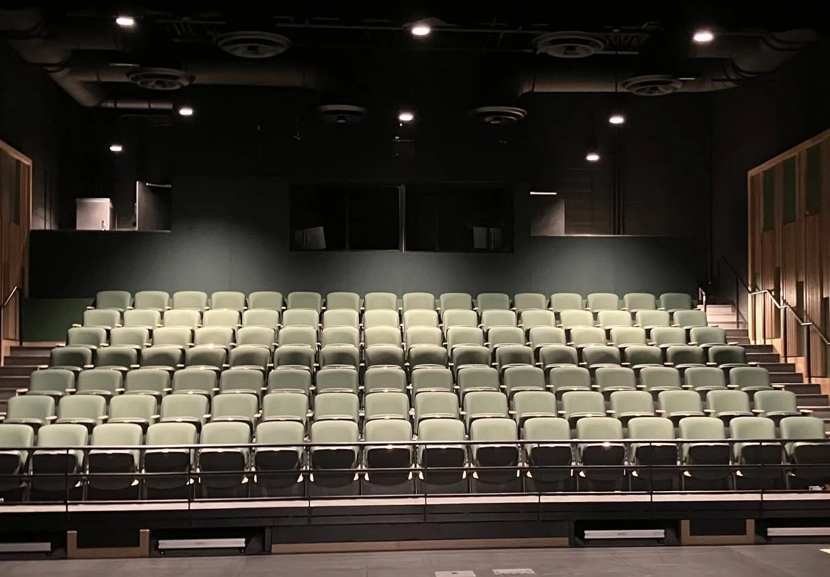Rows of seats in a modern theatre.