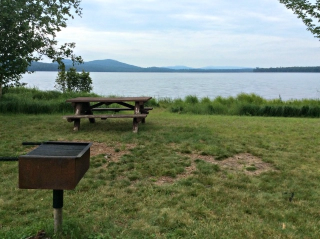 A waterfront campsite