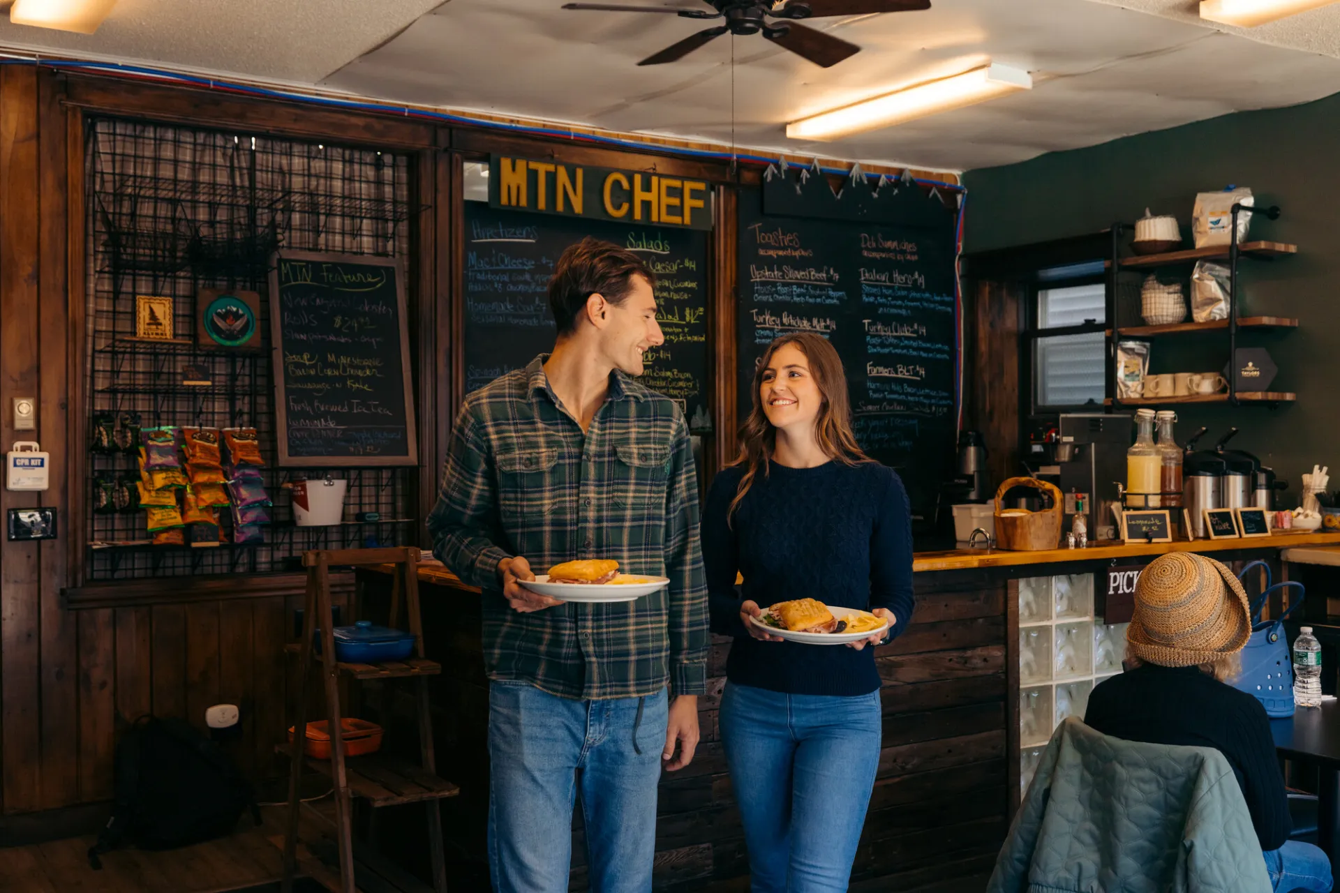A couple dining in Saranac Lake.
