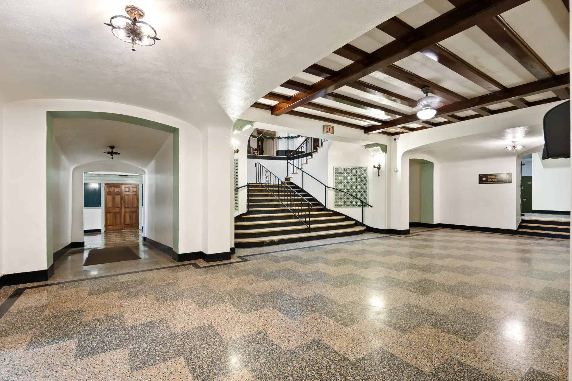 The foyer of the Harrietstown Town Hall.