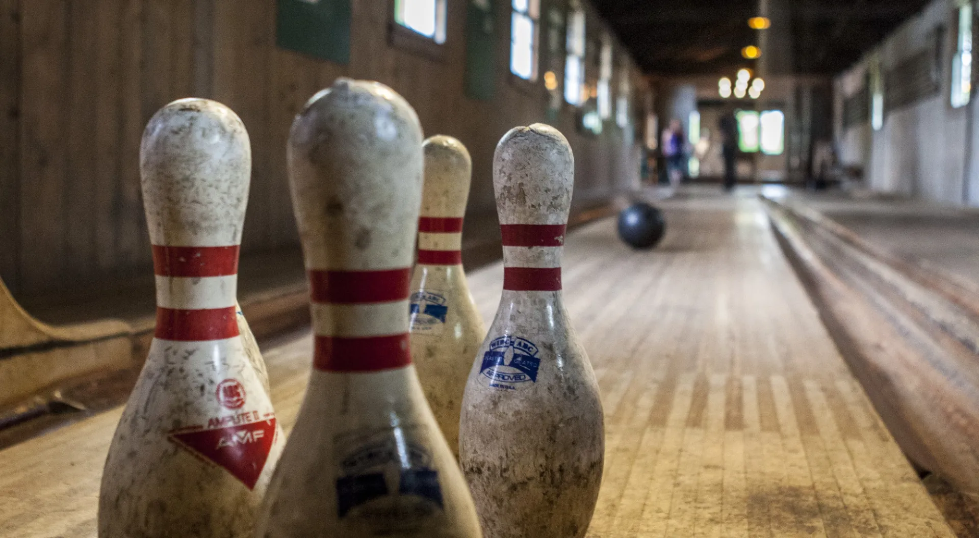 A private bowling alley at the White Pine Camp.