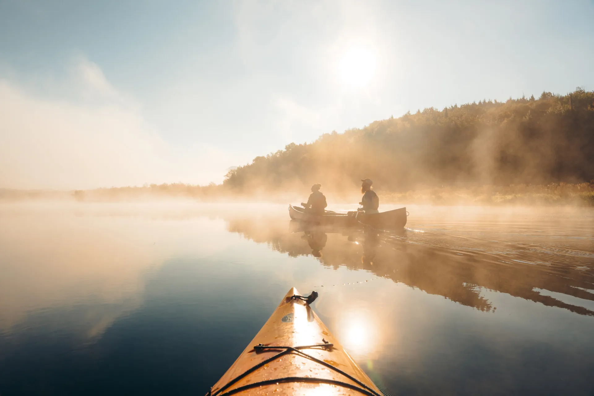 Paddling in Saranac Lake.