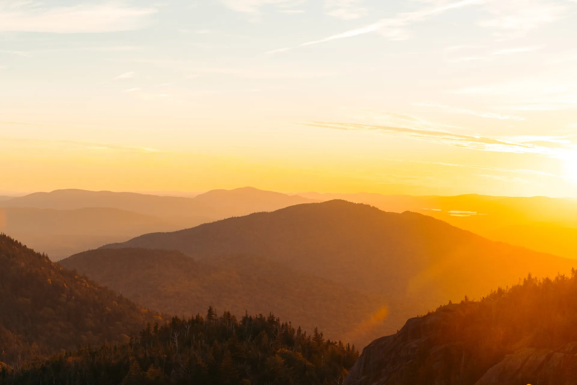 A mountain sunset in Saranac Lake.