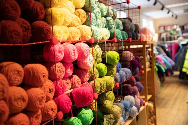 a rainbow of yarn