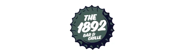 A logo shaped like a bottle cap with The 1892 Bar & Grille