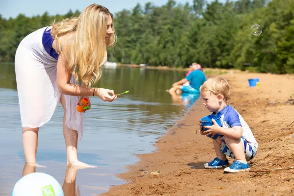 A little gem of a swimming beach at Lake Clear.
