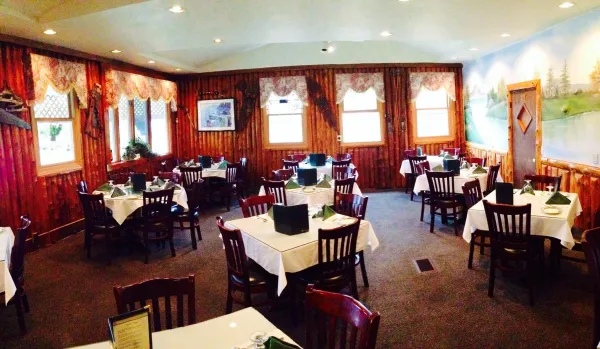The dining area inside La Bella Ristorante