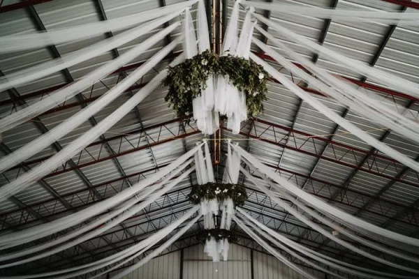 toole garlands hung in the greenhouse