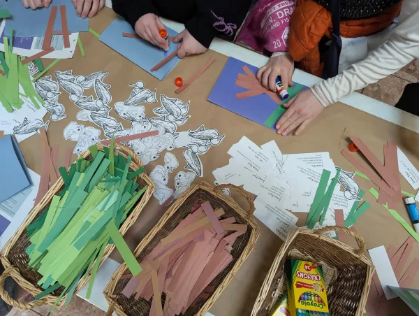 Crafting a nest activity with the center for loon conservation