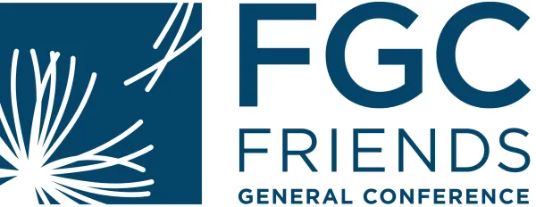 Logo in medium blue friends meeting" 