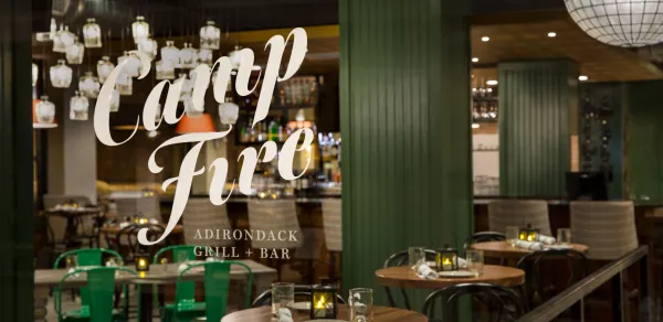 Photograph of the entrance to Campfire Adirondack Grill + Bar