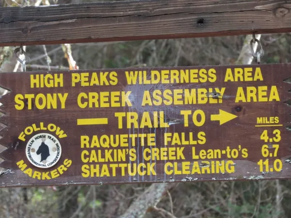 A sign for Stony Creek Assembly Area