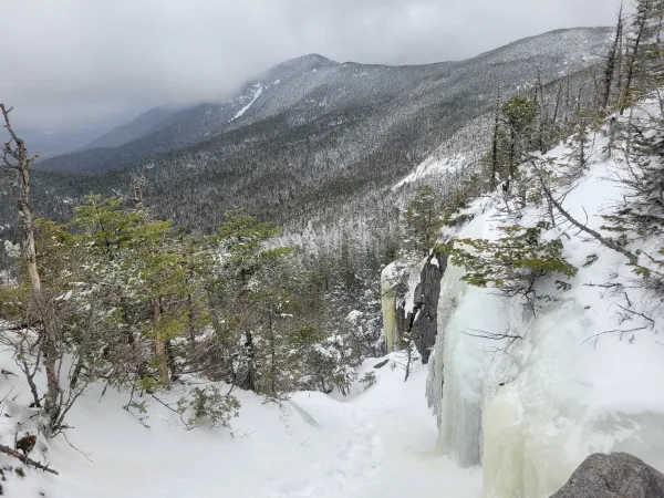 An icy section near the top of Seward Mountain.