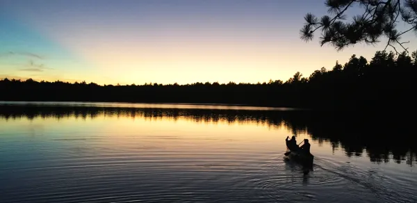 Sunset over the water