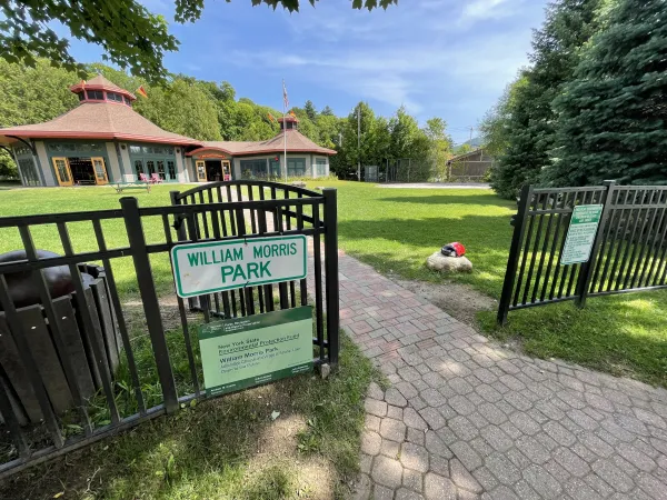 A park in Saranac Lake with an indoor carousel