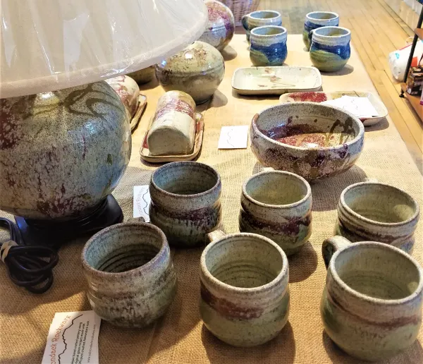 a variety of pottery