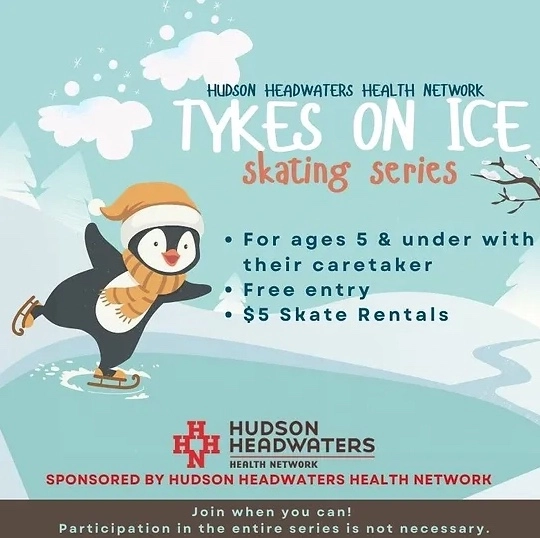 Poster for Tikes on Ice with an iceskating penguin