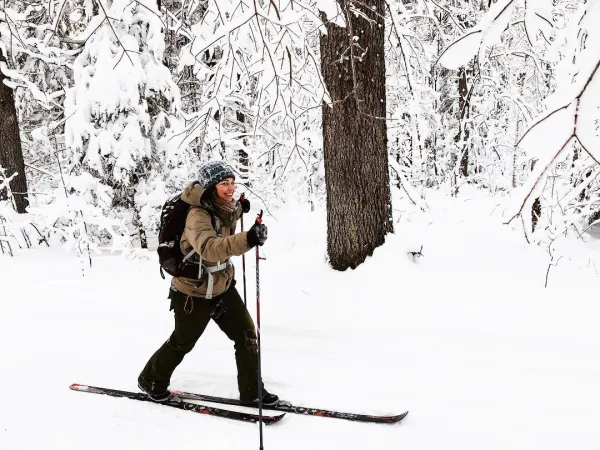 The beginning of the trail is a lovely ski.