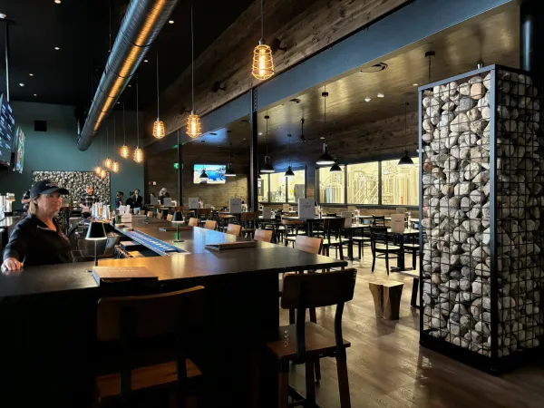 View of the dining room from the bar