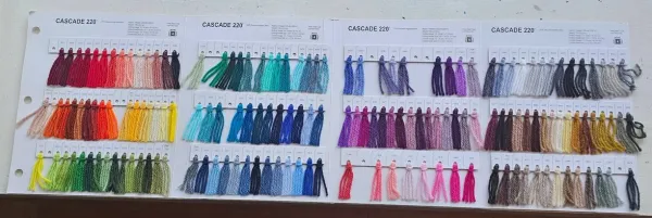 Swatches of thread and colors