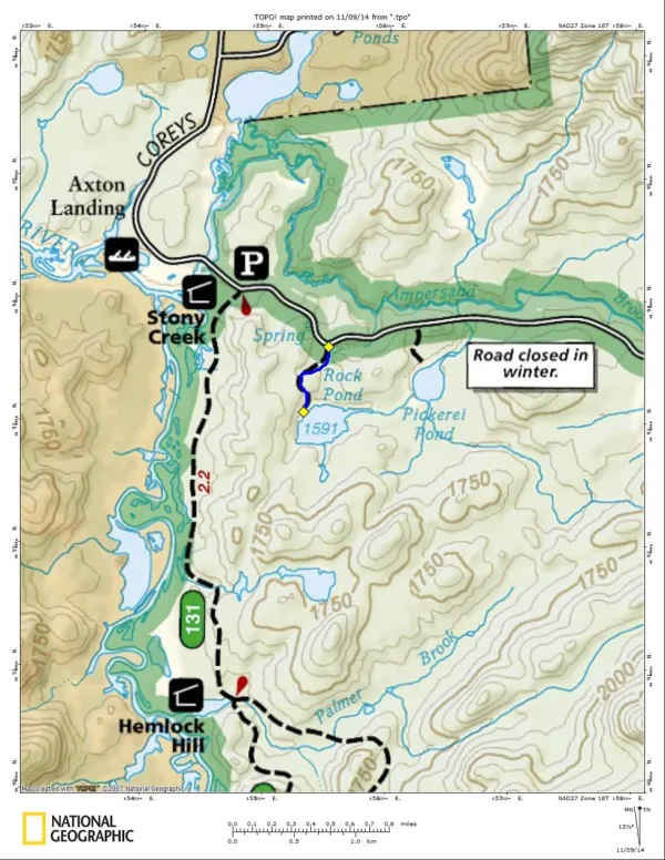 Map of Rock Pond