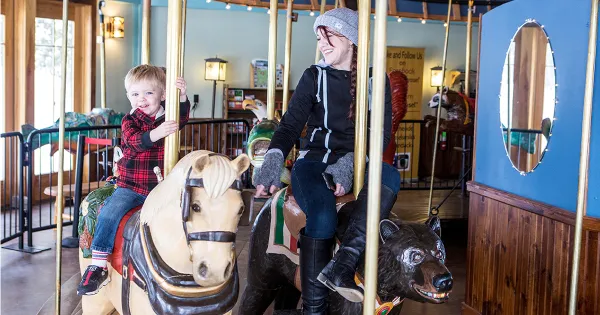 Kids enjoying the carousel