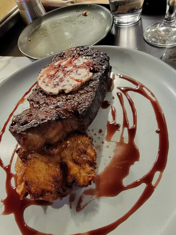 Steak meal at Rivertrail Beerworks