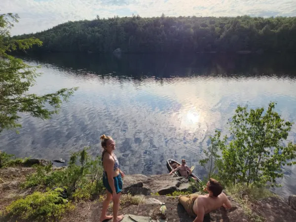 Swimmers at Moose Pond
