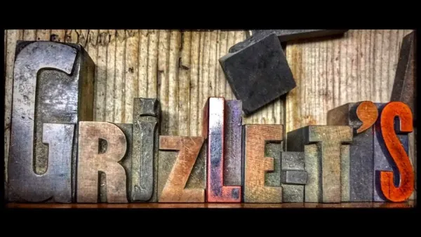 Blocks of letters spelling Grizle T's
