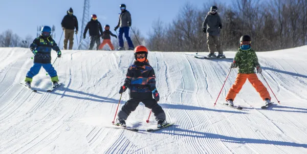 A group of young skiers at Mt Pisgah