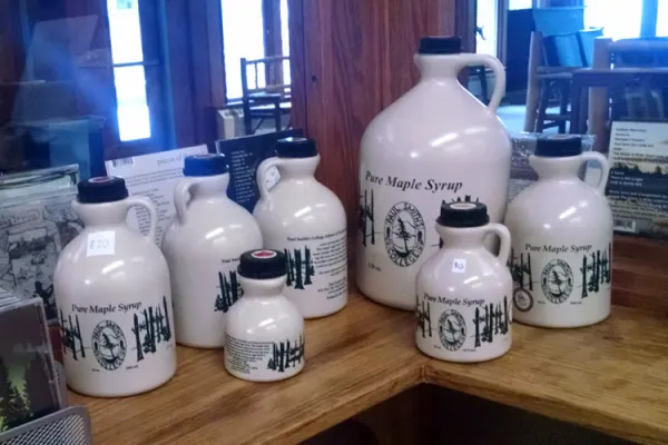 Maple syrup made in their own sugar shack.